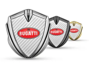 Bugatti Emblem Silikon Abzeichen Renn Look Glänzend Finish